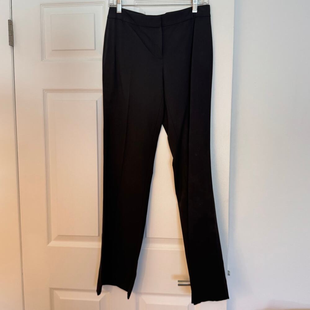 Elie Tahari Dress Pants 4 Black Wool Stretch Bootcut Career Office Trousers
